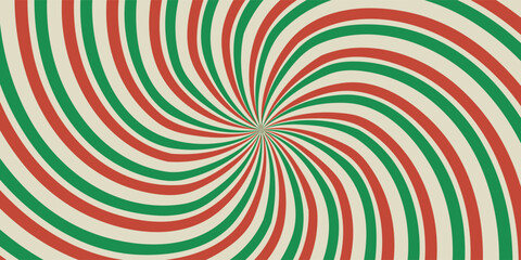 Vintage red green grunge retro circus lights background with festive swirls. Vector illustration