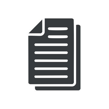 Two Document Paper Stack Icon Data File Arrangement Information Simple Form Graphic Sheet Page Contract Record Black isolated