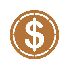 Golden Dollar Coin with Dollar Sign, Investment, Finance, Savings, and Wealth Concept