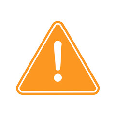 Orange Triangle Warning Sign Symbol with Exclamation Point for Alert or Attention