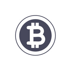 Obraz premium Bitcoin Cryptocurrency Symbol Representation on Coin Monetary Icon Simple Design