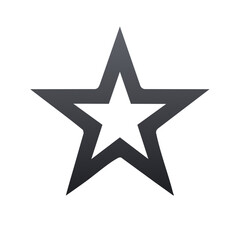 Obraz premium Single five point star illustration with interior star cut out for design elements