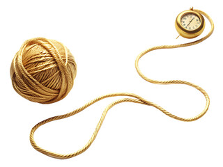 A Golden Thread of Promise, Winding Its Way Through Time isolated on white background ,PNG. AI Generated