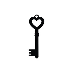 Heart shaped key silhouette