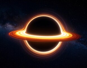 Digital illustration of a cosmic black hole