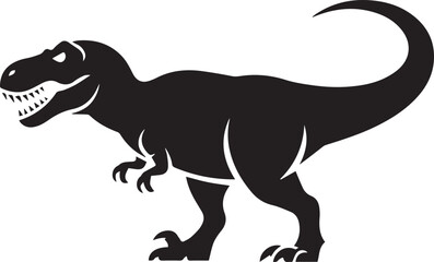dinosaur t rex silhouette vector black isolated prehistoric animal icon