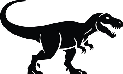 dinosaur silhouette t rex vector isolated black prehistoric animal graphic
