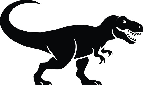 dinosaur isolated t rex silhouette vector black prehistoric animal graphic
