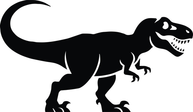 dinosaur vector t rex silhouette black isolated prehistoric animal design