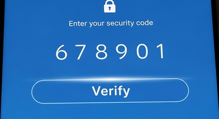 Digital device displays security code entry for verification