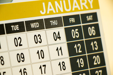 Calender closeup for new year or business meeting concept