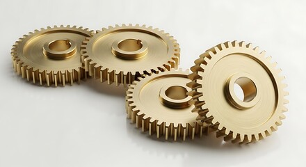 Interlocking Brass Gears Precision Engineering Mechanism