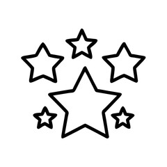 Five Stars Line Icon