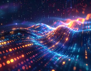 Digital wave formed by code and light particles in deep space