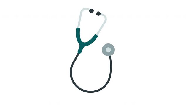Stethoscope icon Animation. perfect for symbolizing doctors, healthcare, medical examination, or hospital related themes.