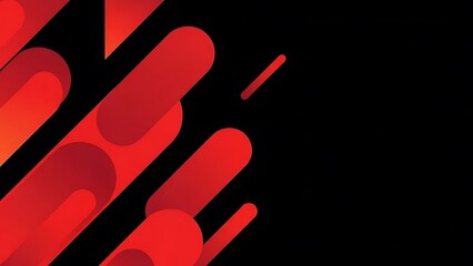 Abstract background with dynamic red and orange shapes against a dark void