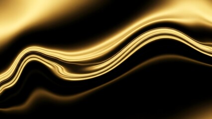 Elegant golden wave abstract background with flowing lines and dark shadows