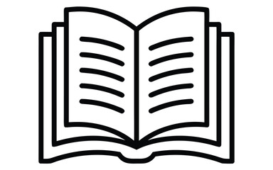 Open book icon with curved lines representing pages