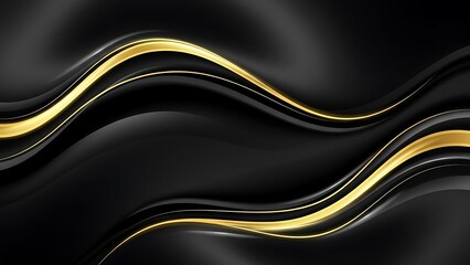 Elegant abstract background featuring flowing black and golden lines