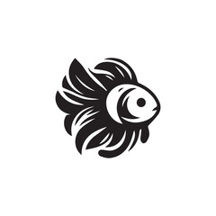 Goldfish animal logo on white background.