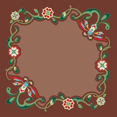 Oriental Floral Border Ornament – Decorative Vector Pattern.