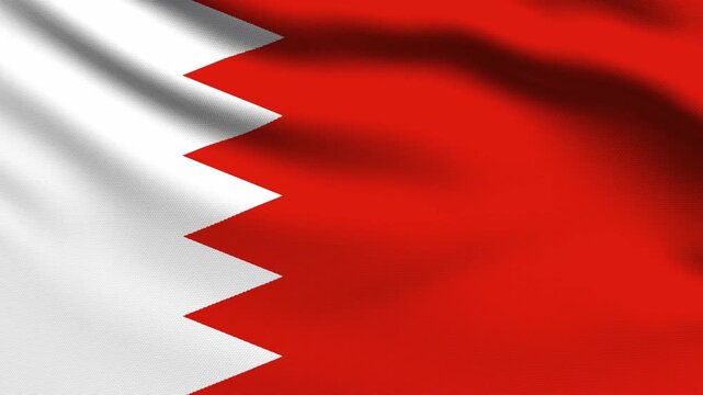 Full screen loop video of Bahrain flag waving