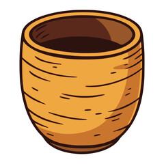 Cartoon clay pot hand craft decoration hand drawn flat color vector illustration template design