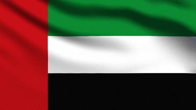 Full screen loop video of UAE flag waving