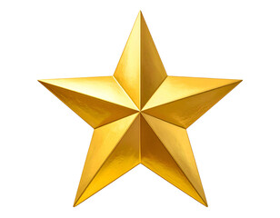 Obraz premium Shiny golden five-pointed star, with detailed facets and metallic sheen