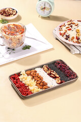 Healthy Ingredients with Lotus Root Powder, Nuts, and Date for Cuisine