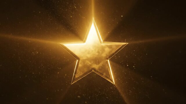 Glowing golden star on dark background symbolizing achievement and recognition