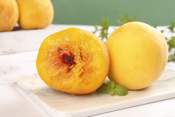 Fresh Yellow Peaches Studio Still Life Photography