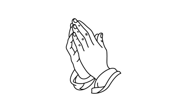 praying hands outline vector