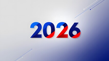 Bright Colorful 2026 Typography Design on Gradient Background