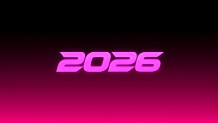 Futuristic neon design for year 2026 with vibrant color gradient