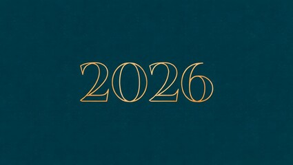 Elegant Golden Typography Design Featuring the Year 2026
