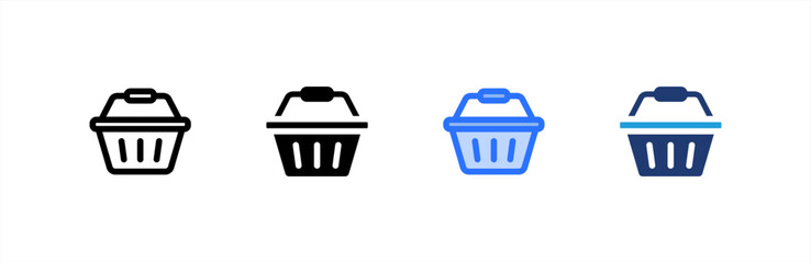 Fototapeta premium Shopping Basket icon multiple style collection. Vector illustration.