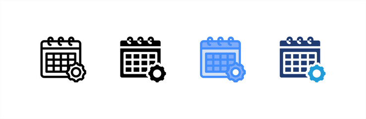 Schedule icon multiple style collection. Vector illustration.