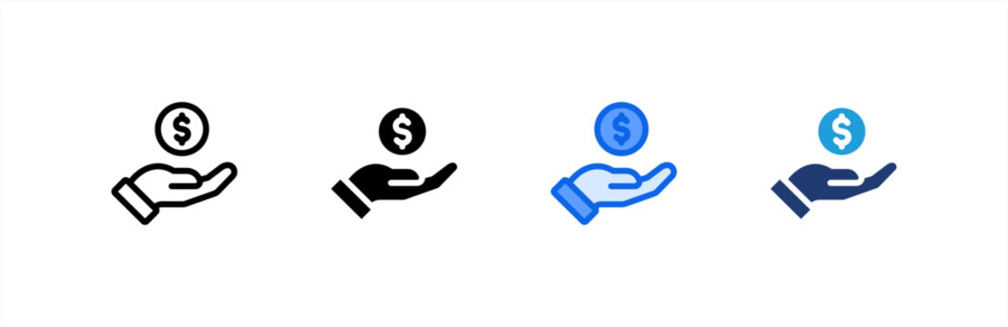 Savings icon multiple style collection. Vector illustration.
