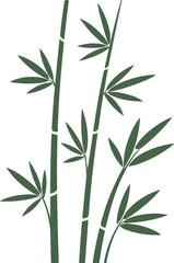 Minimalist bamboo illustration pattern, green bamboo stalks leaves design, nature inspired botanical background art