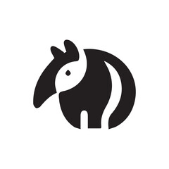 minimalist tapir logo with white background