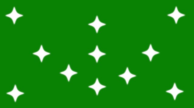 Fairy shining flashing magic twinkle stars starlight on chroma key animation on green screen.loop Shimmering magic stasr flash,Blinking retro vector stars,twinkling starry night sky.4K Animation