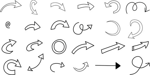 Collection of various arrow symbols and icons