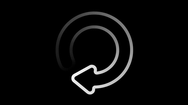 Animation of circular arrow pointing down with gradient effect moving in circular motion for technology and direction related contents video footage
