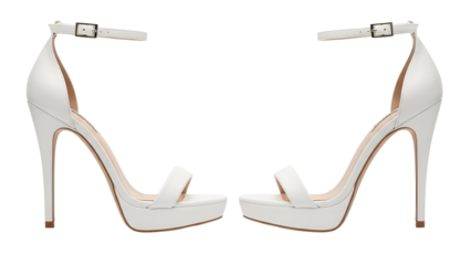 Elegant leather high heels for woman's fashionable style and glamour PNG