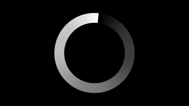 Abstract animation of gradient circle loading icon on black background concept of waiting download or update progress digital preloader element