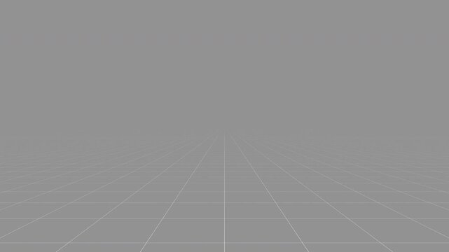 Abstract Minimalist White Wireframe Grid Landscape Loop