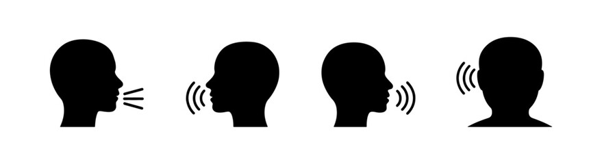 People Communication Icons &ndash; Talking and Listening Speech Vector