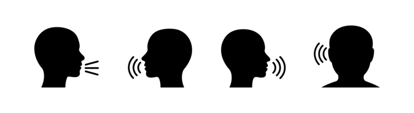 People Communication Icons &ndash; Talking and Listening Speech Vector
