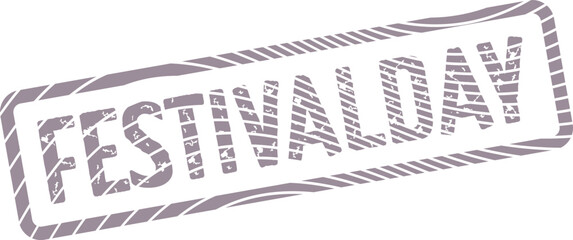 Rustic Festivalday Word Mark Stamp with Textured Appearance for Holiday Celebration Design